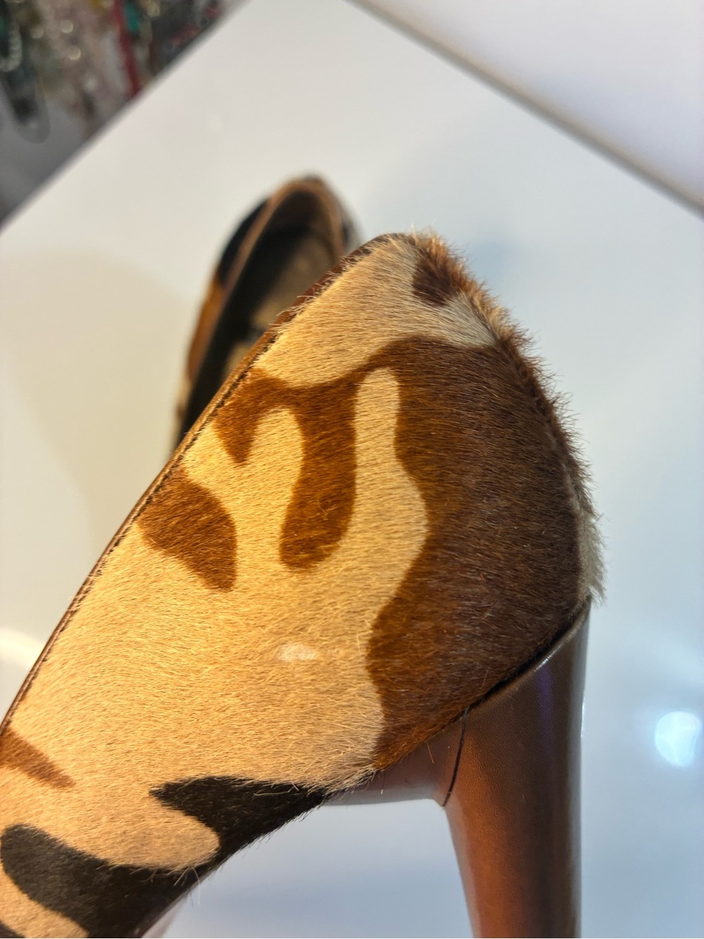 VTG STUART WEITZMAN 10B Women's Camouflage Pointed-Toe High Heels - Brown/Black - Picture 8 of 15
